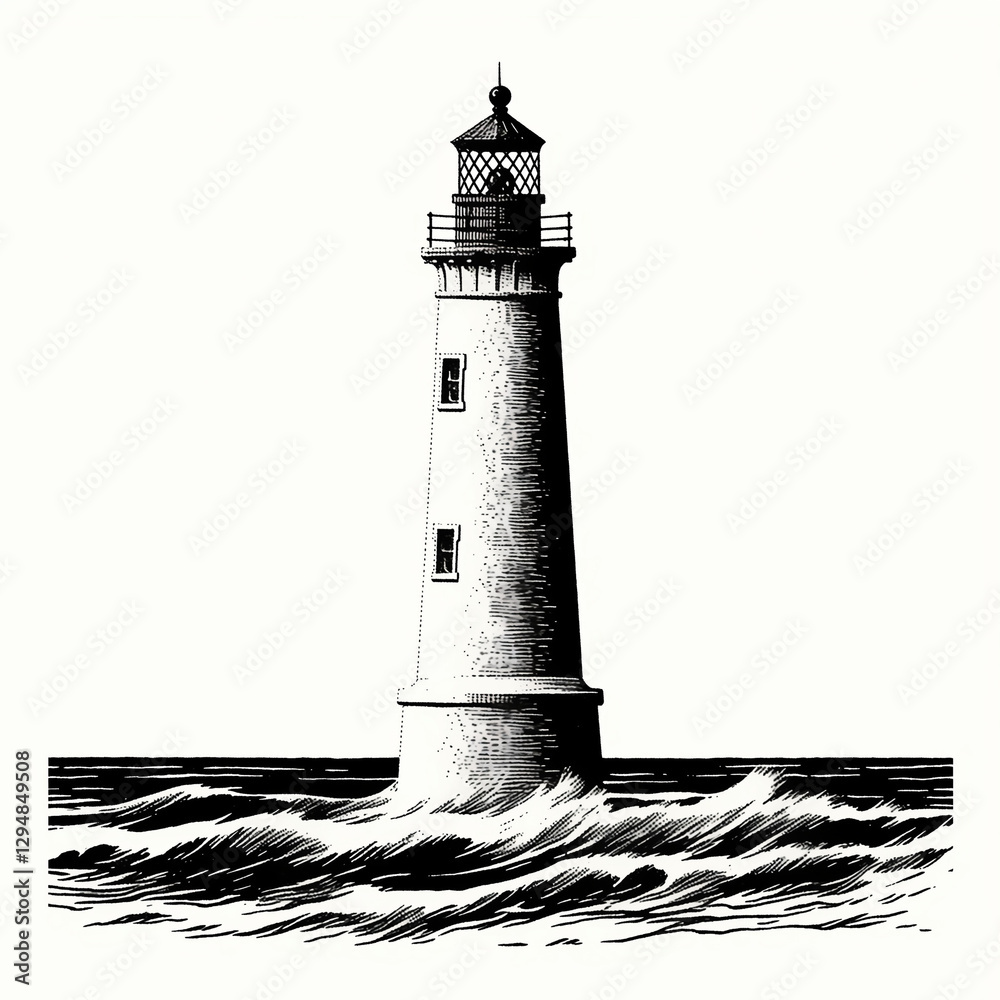 lighthouse on a white background