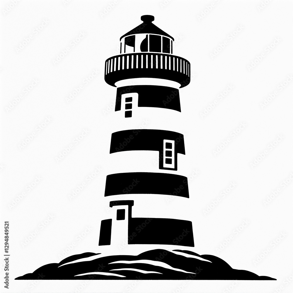 lighthouse on white