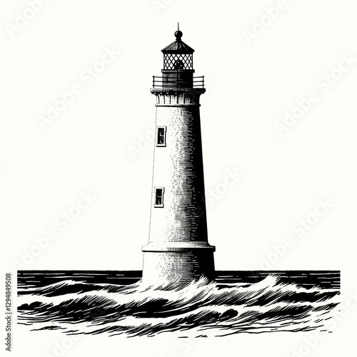 Obraz na płótnie lighthouse on a white background w salonie