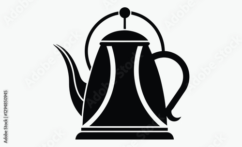 Electric kettle silhouette, tea pot vector, kitchen appliance icon