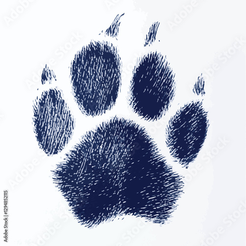 Four pairs of vector paws, Whiskers & Paws Artistic Footprints, Grunge Icons, Symbols for Pet Enthusiasts Art & Illustration