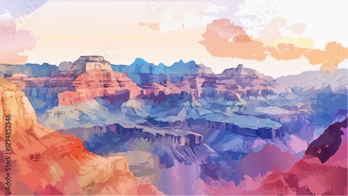 The Grand Canyon Painted in Watercolor