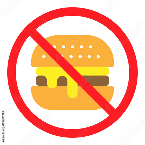 Illustration of No Food Sign Flat Icon