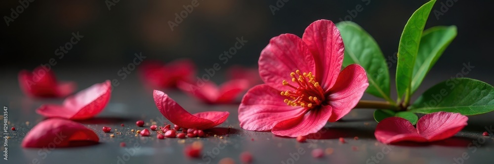 Grounded syzygium malaccense petals with fallen blossoms nearby, blossom drop, bloom, syzygium Grounded syzygium malaccense petals with fallen blossoms nearby, blossom drop, bloom, syzygium