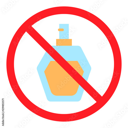 Illustration of No Strong Fragrance Sign Flat Icon