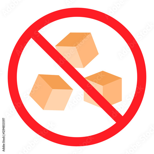 Illustration of No Sugar Sign Flat Icon