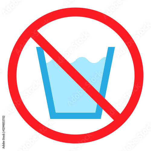 Illustration of No Washing Sign Flat Icon
