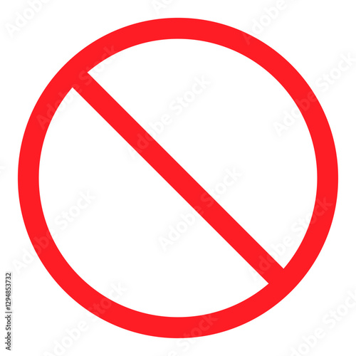 Illustration of Prohibition Sign Flat Icon
