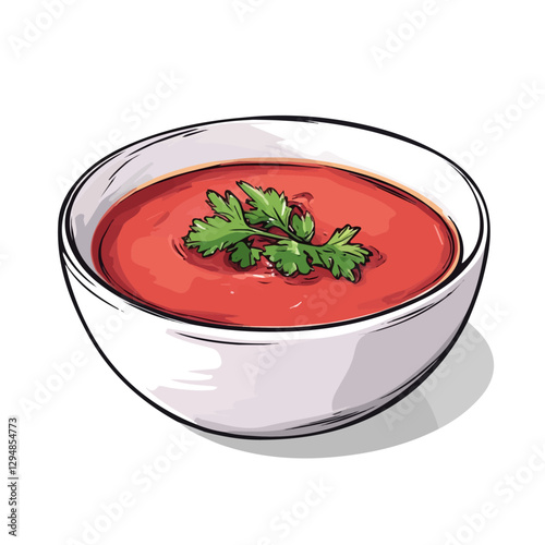 Borscht minimalist 2D vector graphic illustration sketch on a white background.

