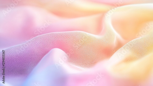 Soft pastel gradients flow through intricate mesh patterns, creating a visually appealing texture perfect for backgrounds or design use. Ideal for artistic and modern projects.