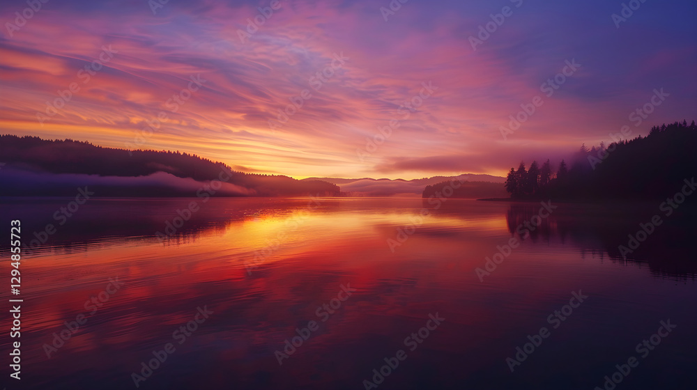 Sunrise Over Serene Lake – A Tranquil Morning Displaying Nature's Beauty and Promise of a New Day Sunrise Over Serene Lake – A Tranquil Morning Displaying Nature's Beauty and Promise of a New Day