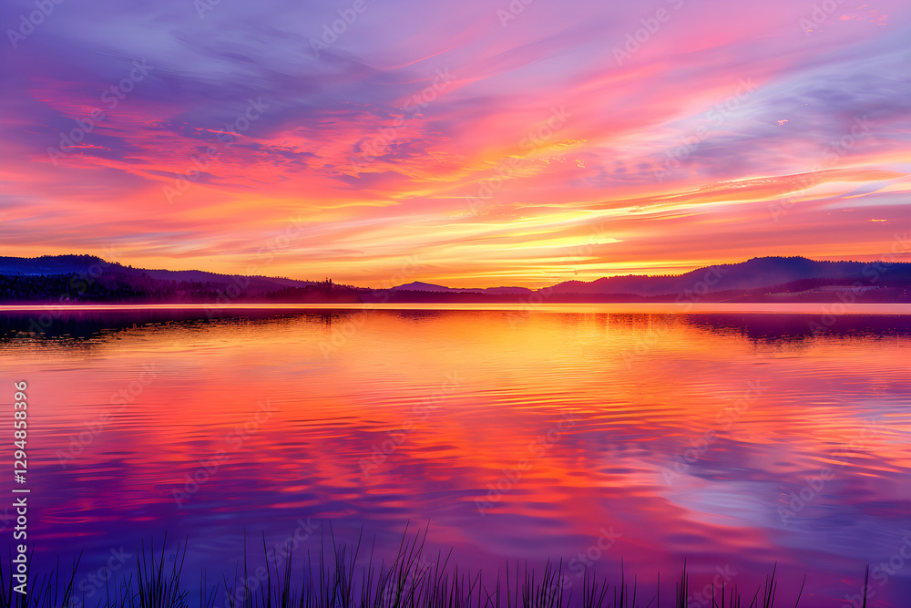 Sunrise Over Serene Lake – A Tranquil Morning Displaying Nature's Beauty and Promise of a New Day Sunrise Over Serene Lake – A Tranquil Morning Displaying Nature's Beauty and Promise of a New Day