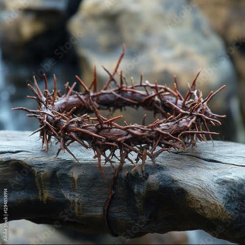 A crown of thorns symbolizes the Passion of Christ, suffering, sacrifice, and redemption. It represents pain, faith, and devotion during Holy Week and Easter.