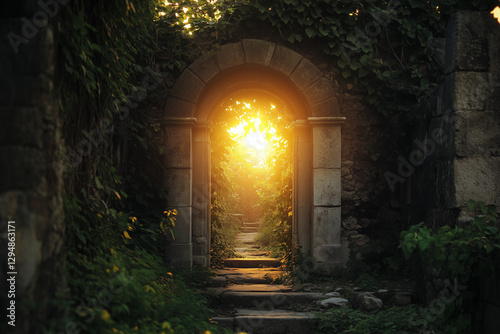 Mysterious Ancient Ruins with Crumbled Stone and Overgrown Ivy Evoking Timeless Historic Charm Outdoors Genuinely photo