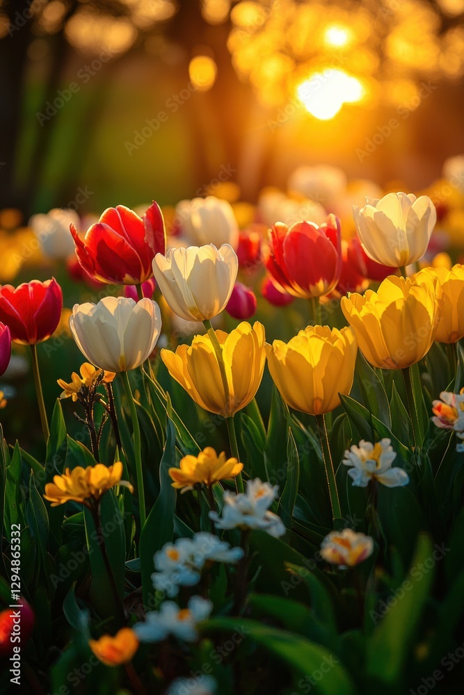 Obraz premium Beautiful tulip flower in Spring.