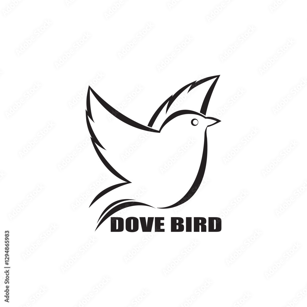 Fototapeta premium Bird wing Dove icon Template vector illustration