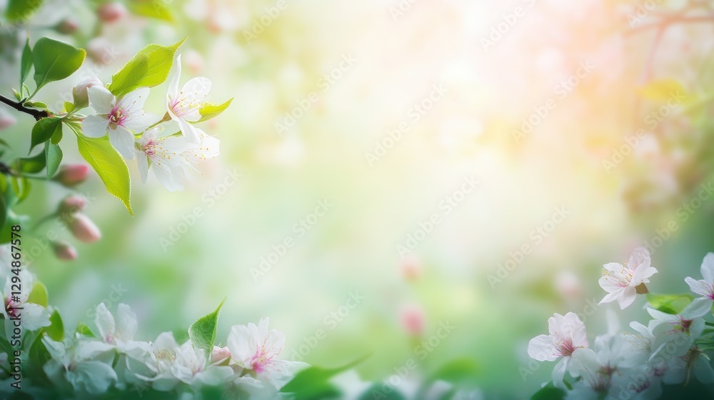 Beautiful background template made of Spring flowers. Beautiful background template made of Spring flowers.