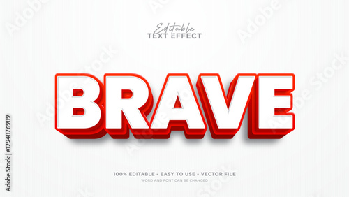 Editable red text effect, bold 3d text style effect