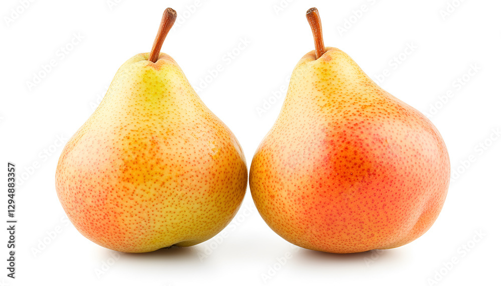Two fresh ripe pears isolated on white Two fresh ripe pears isolated on white