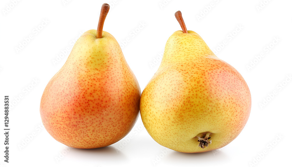 Two fresh ripe pears isolated on white Two fresh ripe pears isolated on white