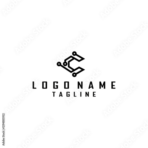 Wallpaper Mural Letter C circuit technology logo Torontodigital.ca