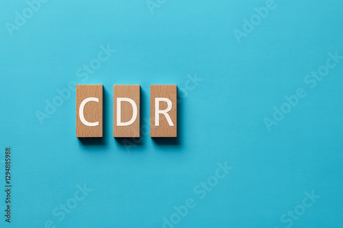 There is wood block with the word CDR. It is an abbreviation for Carbon Dioxide Removal as eye-catching image.