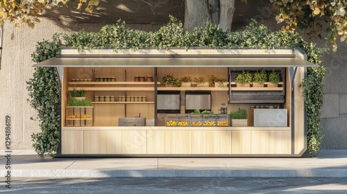 Eco-Friendly Urban Kiosk: Sustainable Food Retail Design