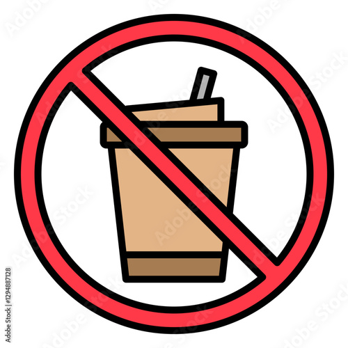 Illustration of No Drinks Sign Filled Icon