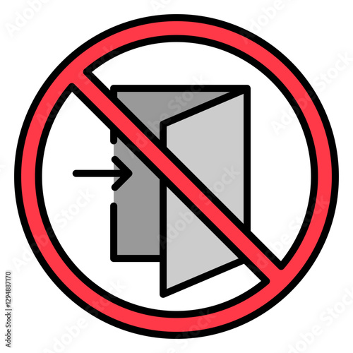 Illustration of No Entry Sign Filled Icon