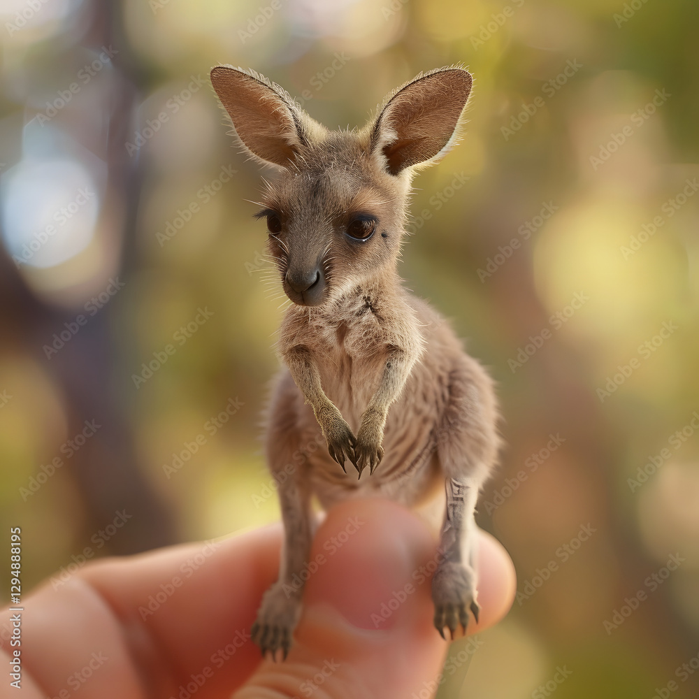 Micro Miniature Baby Kangaroo on Finger Micro Miniature Baby Kangaroo on Finger