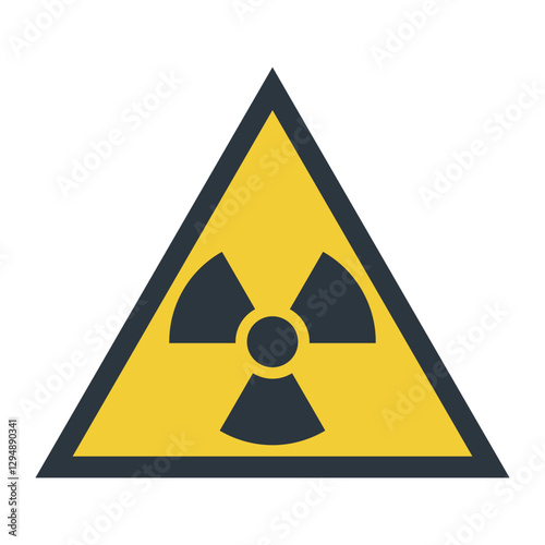 Radioactive sign. Icon of radiation or hazard nuclear waste. Radiological warfare. Yellow triangle vector CBRN or CBRNE symbol isolated on a white background. Caution pictogram.