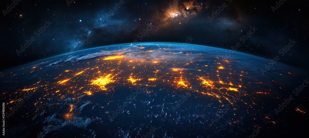 Obraz premium Earth at Night Stunning City Lights Over Asia Hyper Realistic View