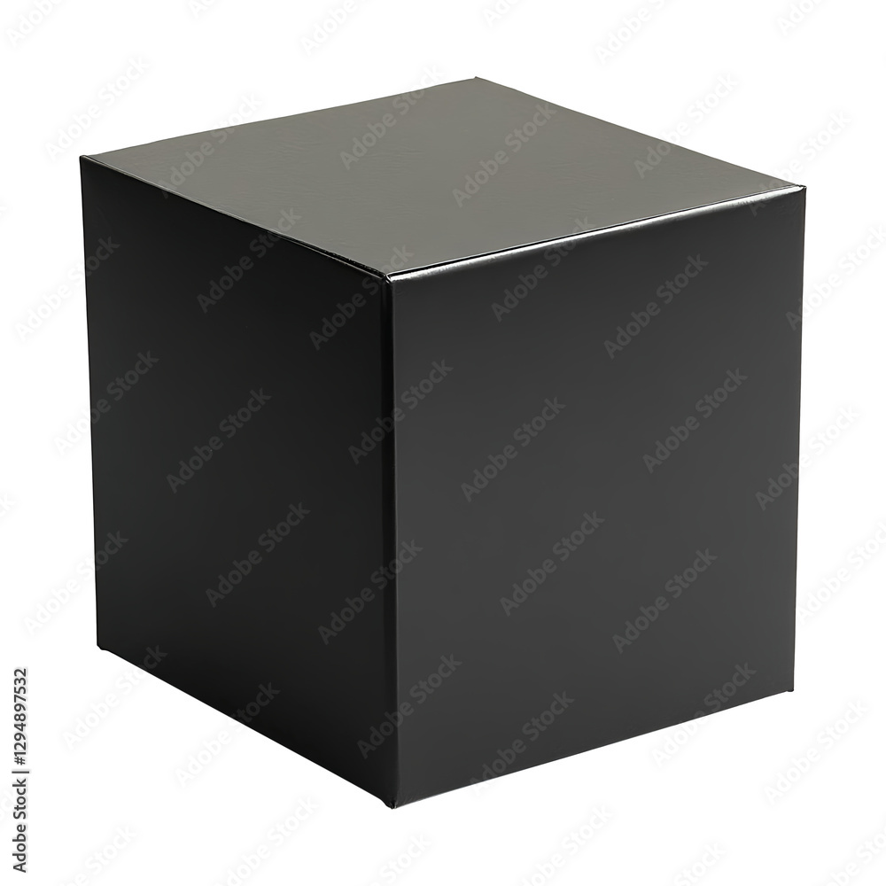 Plain black carton box isolated on transparent background Plain black carton box isolated on transparent background