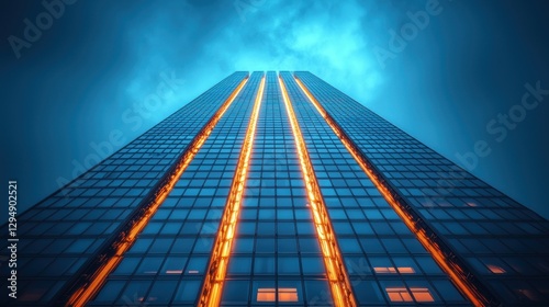 Wallpaper Mural Illuminated Skyscraper Reaching for the Heavens Torontodigital.ca