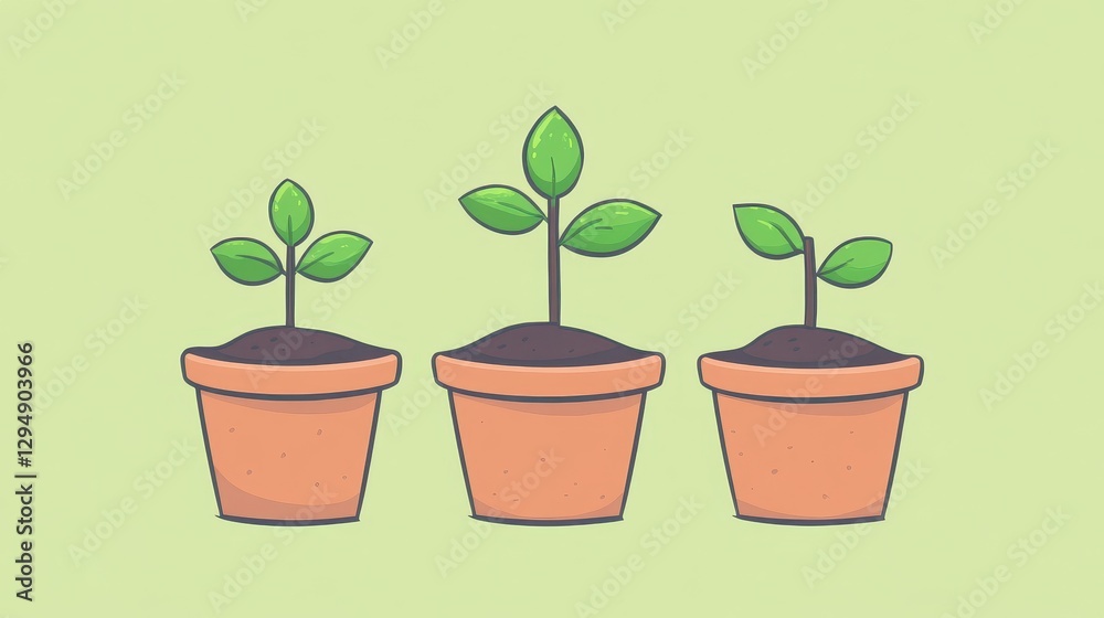 Fototapeta premium Business growth flat design front view startup theme cartoon drawing colored pastel. 