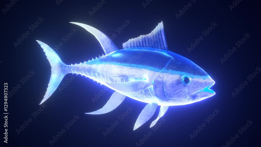 3D Holographic Neon Tuna Infinite Loop 3D Holographic Neon Tuna Infinite Loop