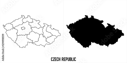 High detailed vector map - czech republic
