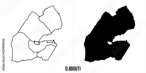 Fotografía High detailed vector map - djibouti