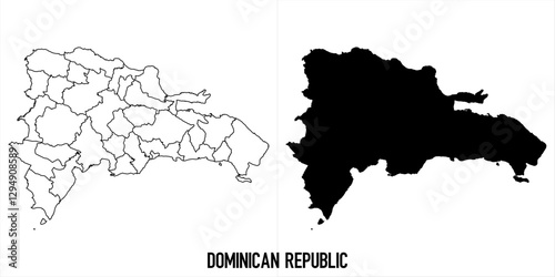 High detailed vector map - dominican republic