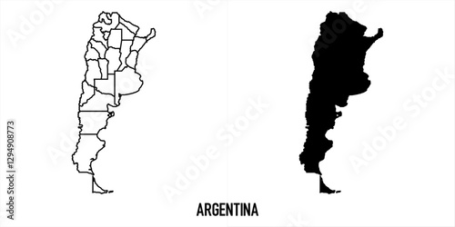 High detailed vector map - argentina