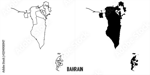High detailed vector map - bahrain