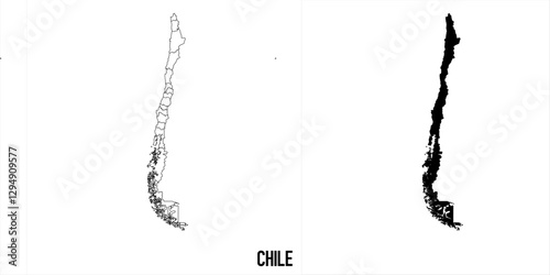 High detailed vector map - chile