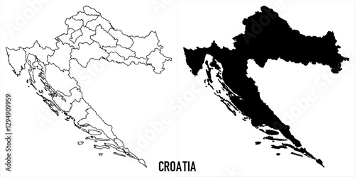 High detailed vector map - croatia