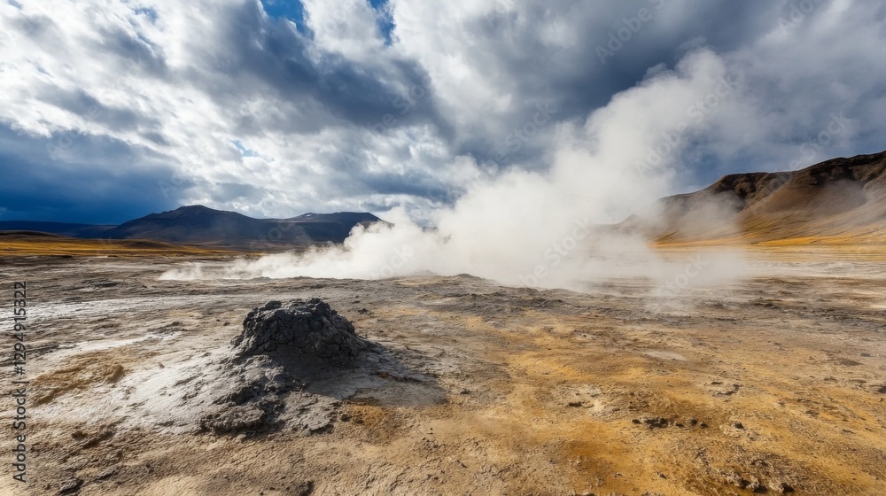 Geothermal Landscape, Volcanic Steam Geothermal Landscape, Volcanic Steam