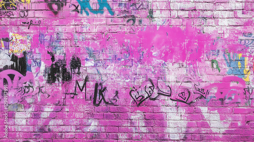 Wallpaper Mural Vibrant pink graffiti wall with artistic expression for creative teen audiobook cover design Torontodigital.ca
