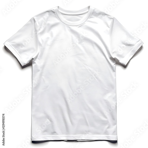 Blank white t-shirts front view, showcasing soft fabric and clean design, ideal for casual wear or custom printing The t-shirts are isolated on white background