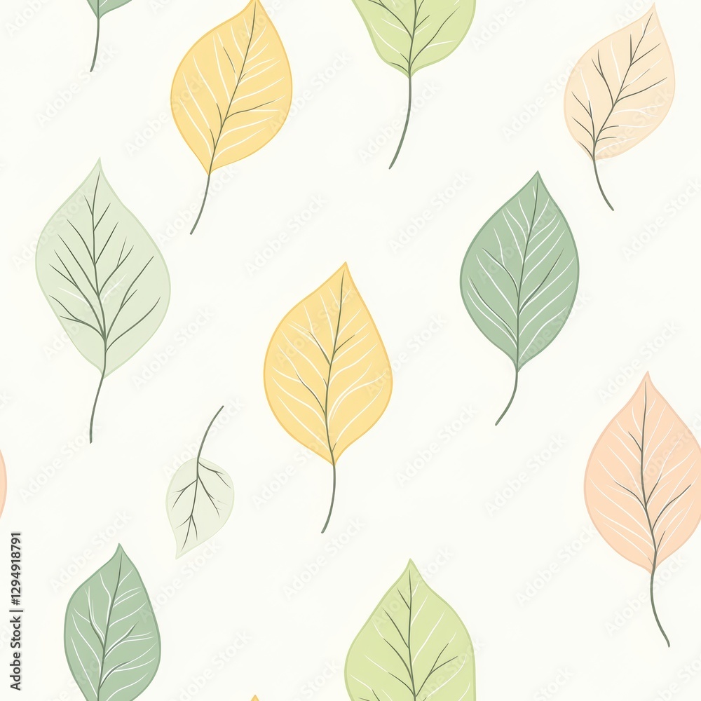 Obraz premium Repetitive seamless pattern of leaf foliage for fabric design.