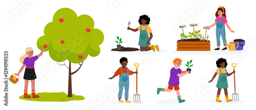Children participate in gardening activities to learn about plants and nature