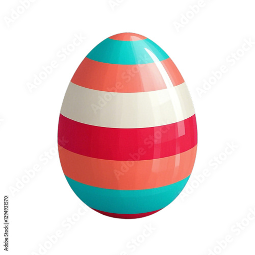 A stylized Easter egg on a white or transparet background, Easte, Happy Easer, Easter Bunny, Easter Sunday.