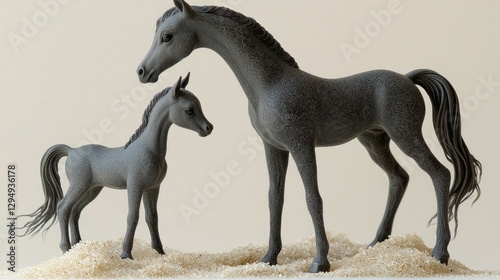 baby kelpie displays enchanting beauty its slick dark blue coat glistening and tiny webbed hooves. Its seaweed like mane flows gracefully creating mythical allure.